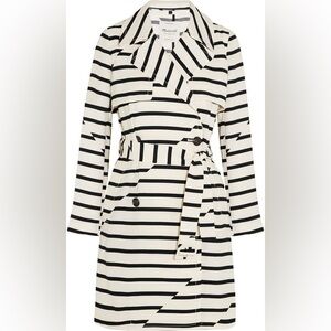 Madewell Stripe Trench Coat Black & White